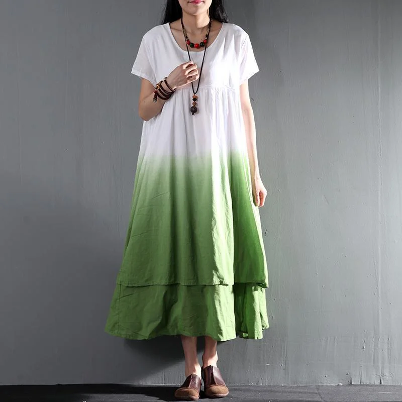 sundress long linen maxi dress gradient green causal summer dress Cozy Wrap Maxi Dress sundress long linen maxi dress gradient green causal summer dress Cozy Wrap Maxi Dress