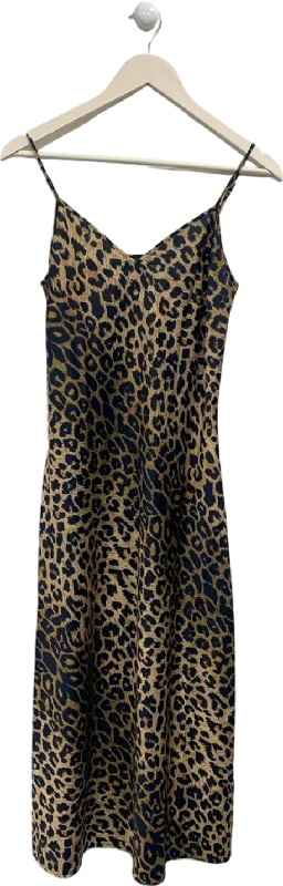 AllSaints Leopard Print Midi Dress UK S