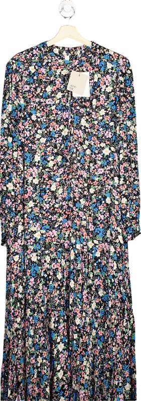 And/Or Black Floral Abigail Floral maxi Dress UK 14 Elegant Maxi Dress with Lace