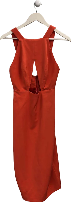 AQ/AQ Red Cutout Midi Dress UK 8