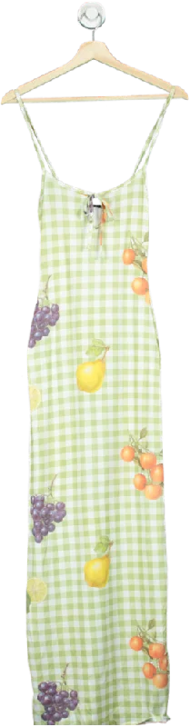 ASOS Design Green Printed Maxi Dress UK XS Elegant Maxi Dress with Pockets