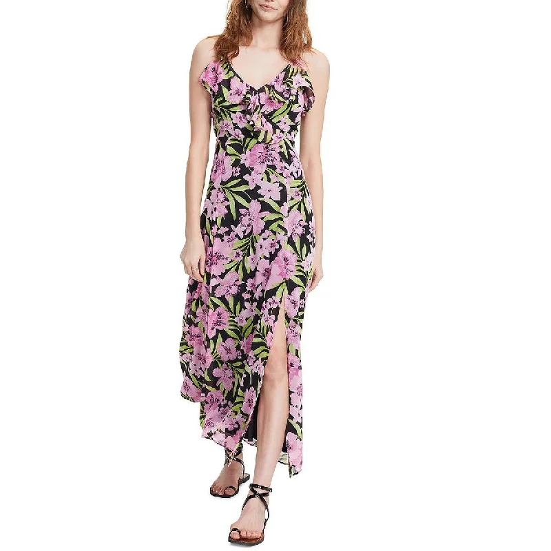 Bar III Womens Chiffon Surplice Maxi Dress Fashionable Halter Neck Maxi Dress