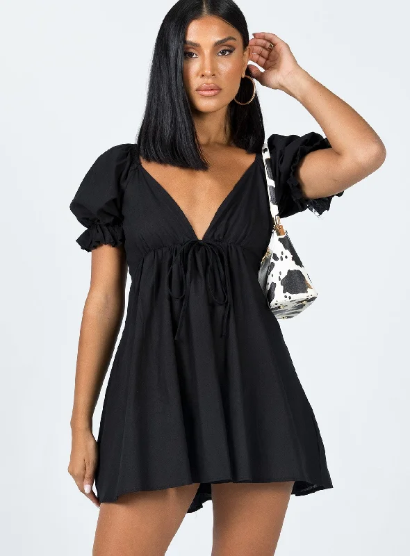 Blissful Mini Dress Black Trendy Tulle Mini Dress