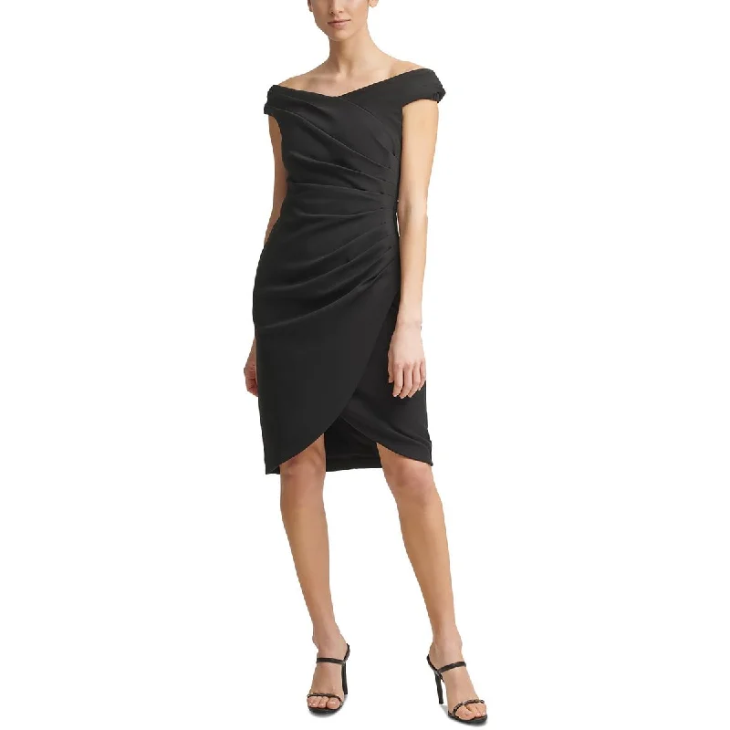 Calvin Klein Womens Knit Pleated Midi Dress