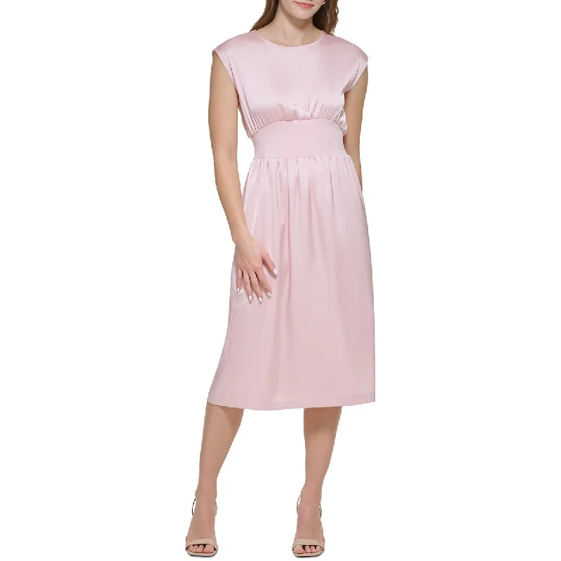 Calvin Klein Womens Satin Sleeveless Midi Dress