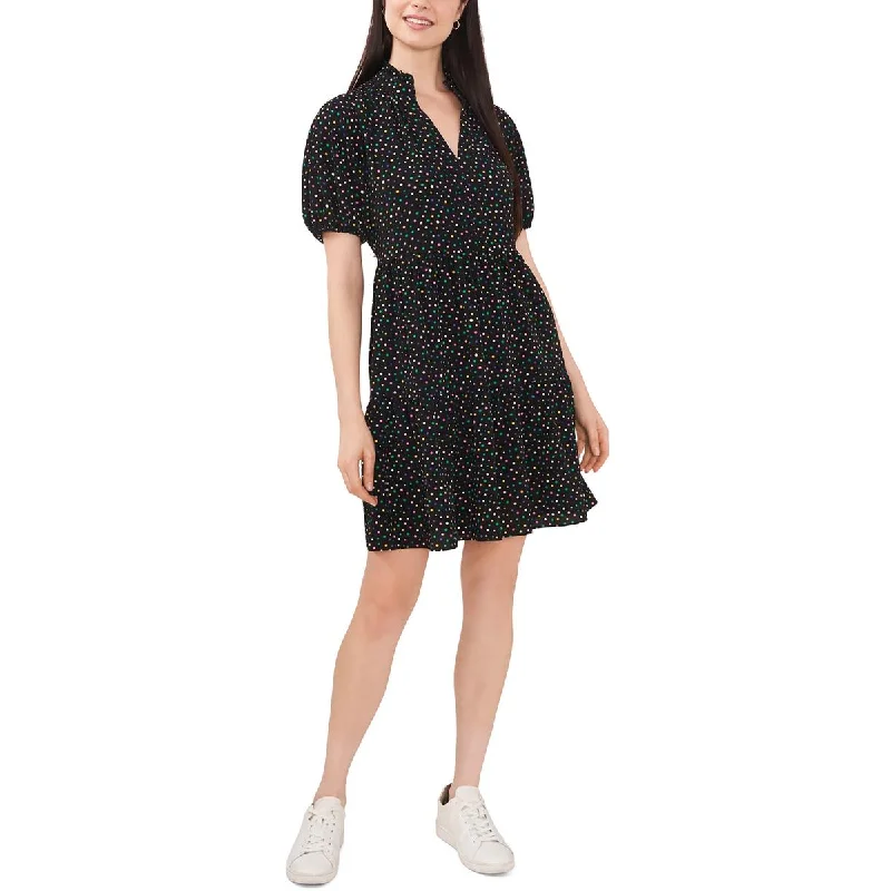 CeCe Womens Polka Dots Casual Midi Dress