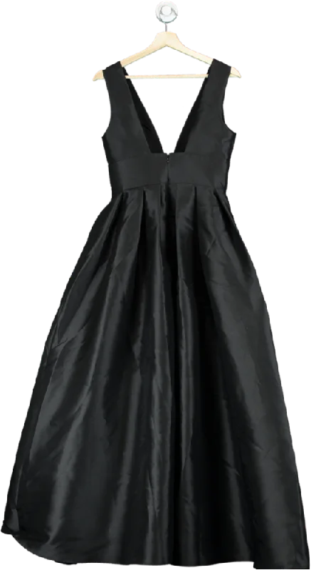 Coast Black Structured Deep V Full Maxi Dress UK 8 Classic Black Maxi Dress