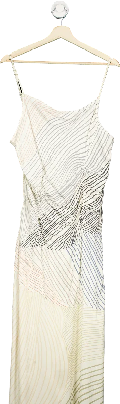 Anthropologie {Conditions Apply} White/Black Abstract Striped Maxi Dress UK 8 Comfortable Bohemian Maxi Dress