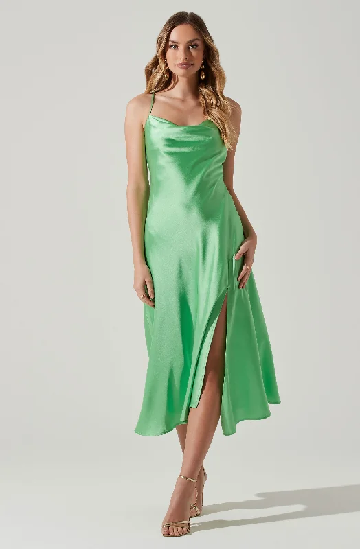 Gaia Midi Dress Trendy Ruffle Hem Midi Dress