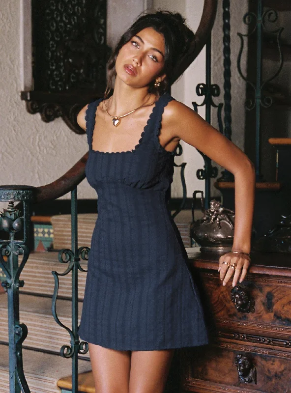 Dasha Mini Dress Navy Comfortable Bodycon Mini Dress