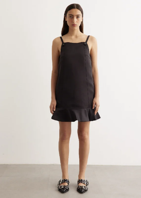 Duchesse Satin Mini Dress Comfortable Casual Mini Dress
