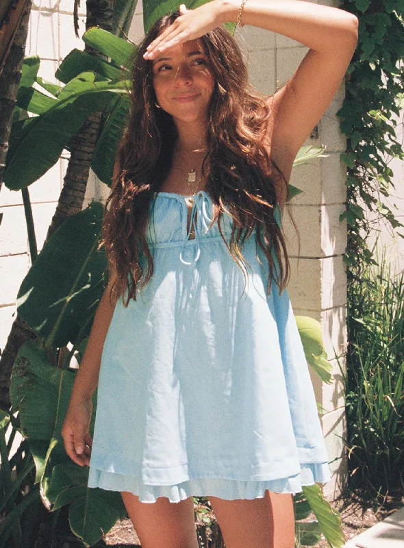 Empress Of Love Mini Dress Blue Trendy Mesh Mini Dress