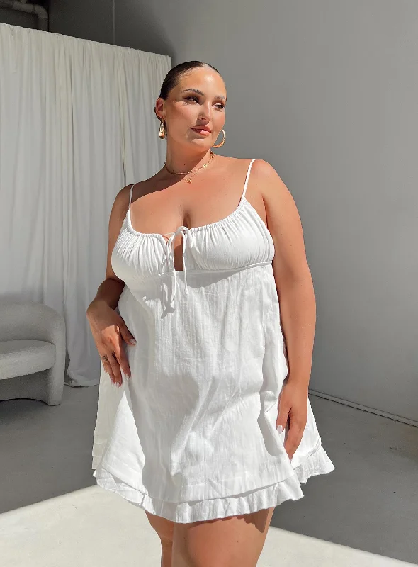 Empress Of Love Mini Dress White Curve Trendy Cut-Out Mini Dress