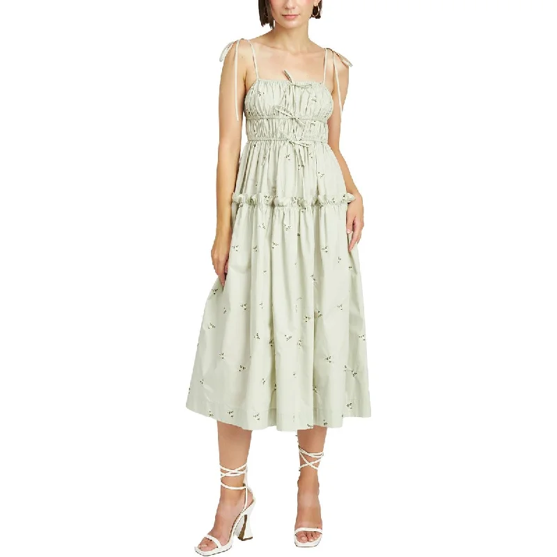 En Saison Womens Reagan Floral Embroidered Midi Dress