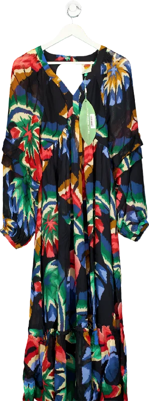 Farm Rio Multicoloured Chevron Forest Black Maxi Dress UK XS Elegant Velvet Maxi Dress Farm Rio Multicoloured Chevron Forest Black Maxi Dress UK XS Elegant Velvet Maxi Dress