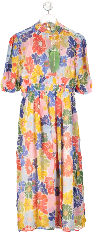 Farm Rio Multicoloured Sunny Daisy Sand Maxi Dress UK XS Fashionable High-Waist Maxi Dress Farm Rio Multicoloured Sunny Daisy Sand Maxi Dress UK XS Fashionable High-Waist Maxi Dress