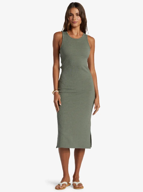 Good Keepsake Midi Dress - Agave Green Elegant Velvet Midi Dress