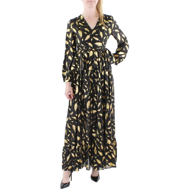 Gracia Womens Printed Long Maxi Dress Comfortable Maxi Dress with Sleeves