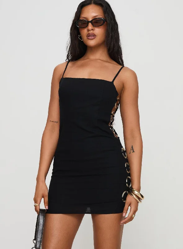 Granada Mini Dress Black Chic Sleeveless Mini Dress