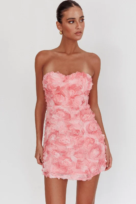 In Paris Embellished Mini Dress Pink Comfortable Bodycon Mini Dress