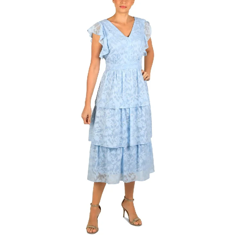 Julia Jordan Womens Tiered  Maxi Dress Stylish Boho Maxi Dress