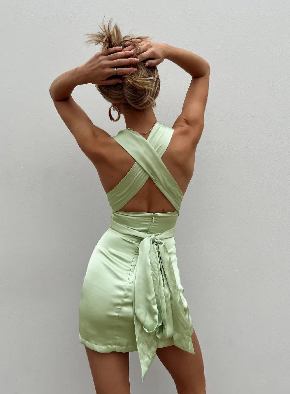 Katina Mini Dress Green Stylish Button-Down Mini Dress