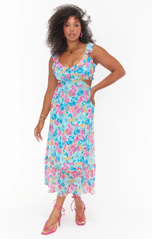 Lane Midi Dress ~ Garden Girls Chic Floral Print Midi Dress