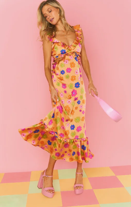 Lane Midi Dress ~ Poppin Poppy Classic Black Midi Dress