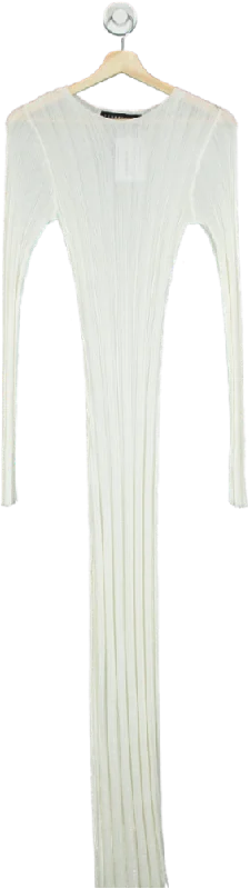 Lioness White Maxi Dress UK XS Elegant Pleated Maxi Dress