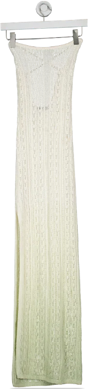 Michael Costello Cream Ombre Knit Maxi Dress UK S Stylish Off-Shoulder Maxi Dress
