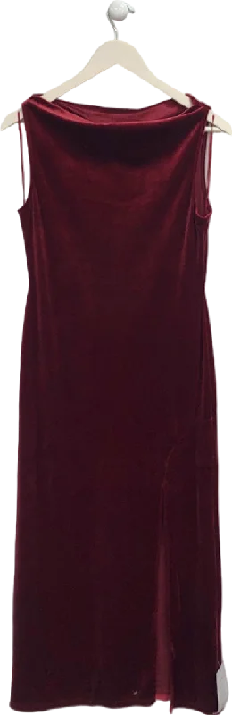 Nobody's Child Red Jersey Velvet Camille Midi Dress UK 10