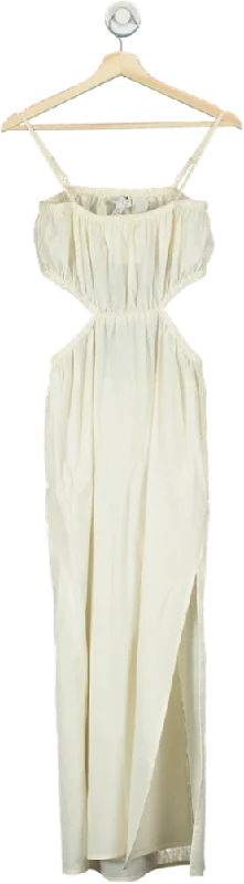 Pretty Lavish Ivory Cut-Out Maxi Dress UK 8 Fashionable High-Waist Maxi Dress