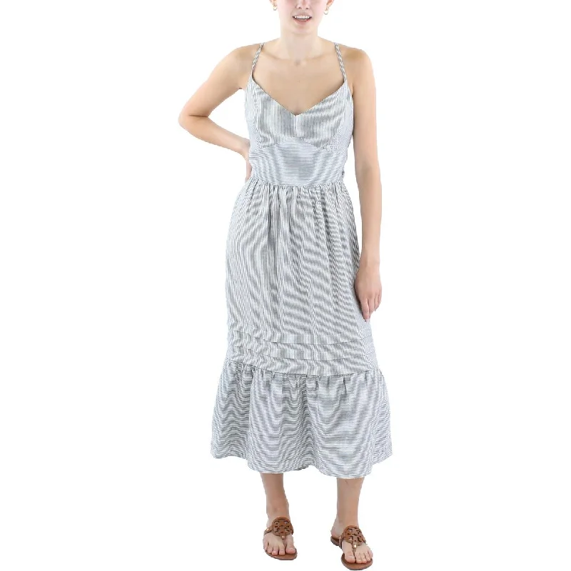 Rachel Rachel Roy Womens Striped Linen Midi Dress