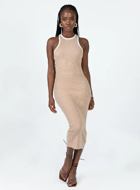 Raimond Midi Dress Beige Fashionable A-Line Midi Dress