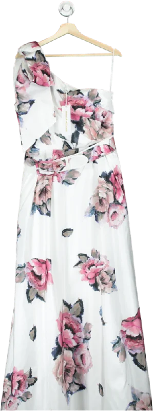 Rebecca Vallance White Floral One-Shoulder Maxi Dress UK 14 Trendy Floral Print Maxi Dress Rebecca Vallance White Floral One-Shoulder Maxi Dress UK 14 Trendy Floral Print Maxi Dress
