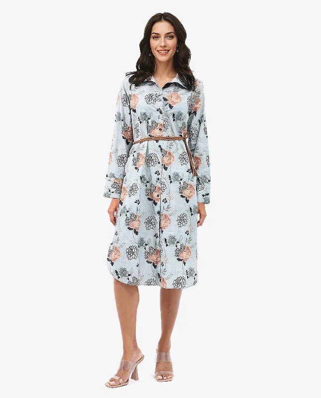 Rareism Women Regnio Multi Button Closure Raglan Sleeves Collared Neck A-Line Floral Print Midi Dress Elegant Satin Slip Midi Dress Rareism Women Regnio Multi Button Closure Raglan Sleeves Collared Neck A-Line Floral Print Midi Dress Elegant Satin Slip Midi Dress