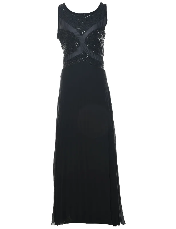 Sequined Maxi Dress - M Comfortable Maxi Dress with Sleeves