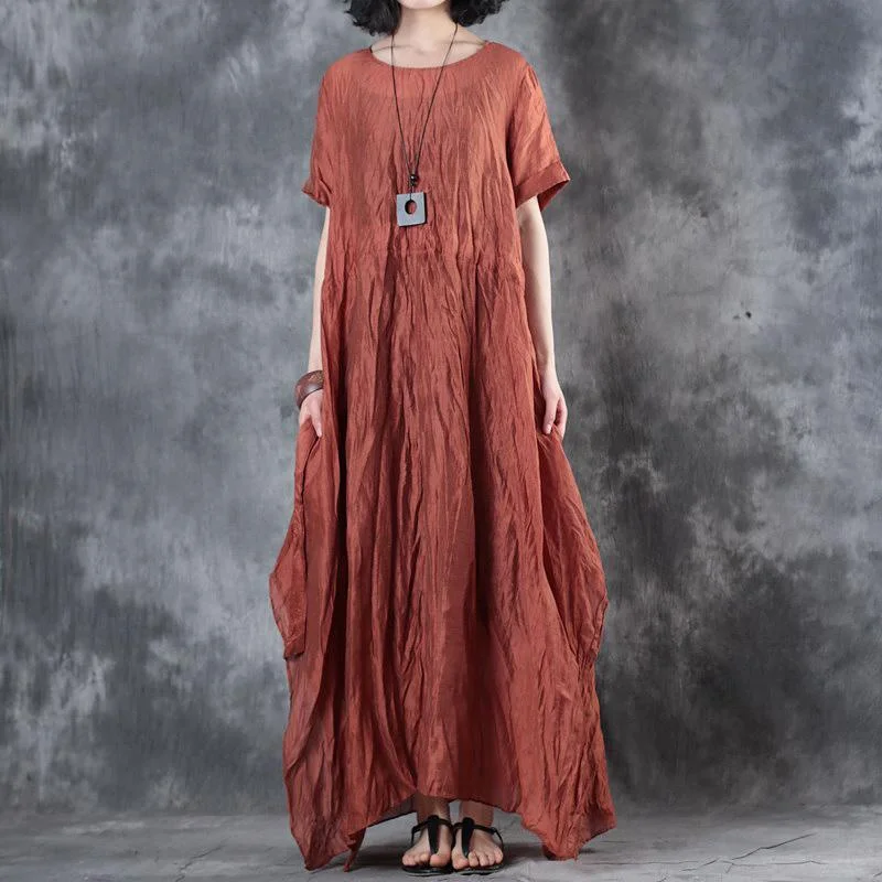 stylish red linen dresses casual side open linen silk maxi dress women short sleeve linen caftans Elegant Maxi Dress with Ruffles stylish red linen dresses casual side open linen silk maxi dress women short sleeve linen caftans Elegant Maxi Dress with Ruffles