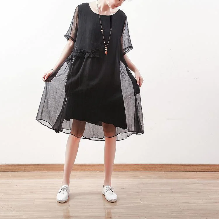 top quality black Midi chiffon dresses plus size clothing chiffon maxi dress 2018 o neck asymmetric ruffles cotton dress Fashionable Faux Wrap Maxi Dress top quality black Midi chiffon dresses plus size clothing chiffon maxi dress 2018 o neck asymmetric ruffles cotton dress Fashionable Faux Wrap Maxi Dress