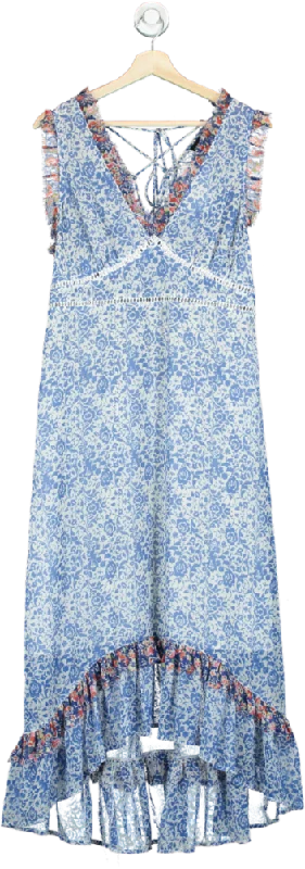 Topshop Blue Floral Maxi Dress UK 14 Stylish Boho Maxi Dress