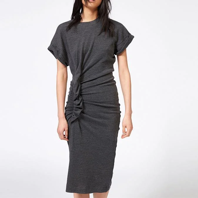 Unique asymmetric wrinkled cotton clothes Women Work Outfits gray Maxi Dresses summer Elegant Maxi Dress with Pockets Unique asymmetric wrinkled cotton clothes Women Work Outfits gray Maxi Dresses summer Elegant Maxi Dress with Pockets
