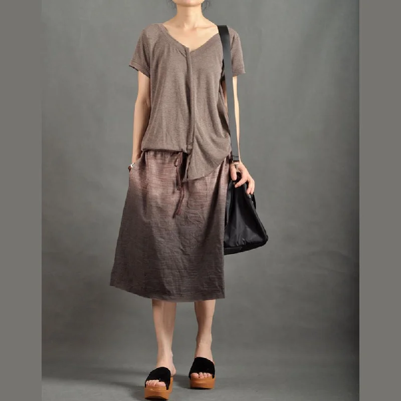Unique Gradient brown sundress maxi dresses Classic Strapless Maxi Dress