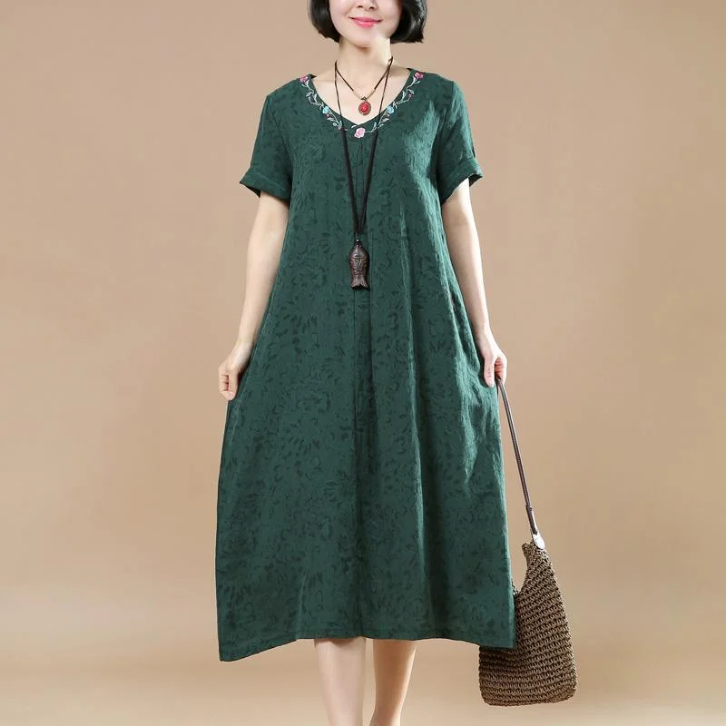vintage green linen caftans oversized v neck traveling clothing 2018jacquard maxi dresses Trendy Fit-and-Flare Maxi Dress vintage green linen caftans oversized v neck traveling clothing 2018jacquard maxi dresses Trendy Fit-and-Flare Maxi Dress