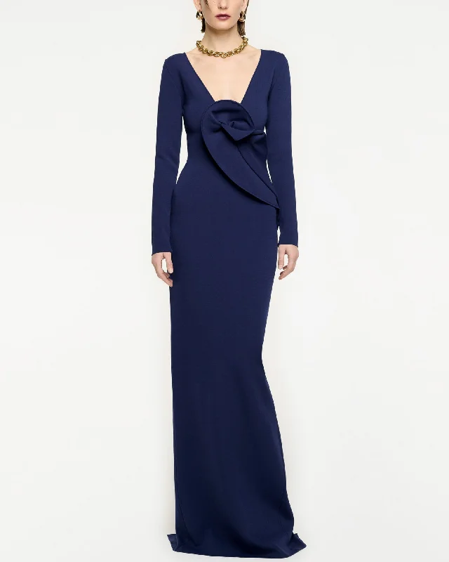 Long Sleeve Maxi Dress Stylish Empire Waist Maxi Dress