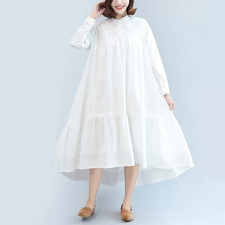 white casual cotton dresses plus size brief women dress long sleeve maxi dress Comfortable Fit-and-Flare Maxi Dress white casual cotton dresses plus size brief women dress long sleeve maxi dress Comfortable Fit-and-Flare Maxi Dress