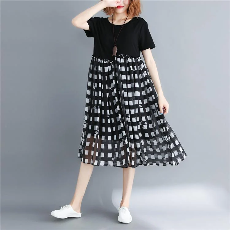 Women Black Maxi Dresses O Neck Short Sleeve Patchwork Plaid Summer Dress ( Limited Stock) Stylish V-Neck Maxi Dress Women Black Maxi Dresses O Neck Short Sleeve Patchwork Plaid Summer Dress ( Limited Stock) Stylish V-Neck Maxi Dress