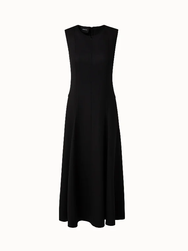 Wool Double-Face Midi Dress Stylish Wraparound Midi Dress