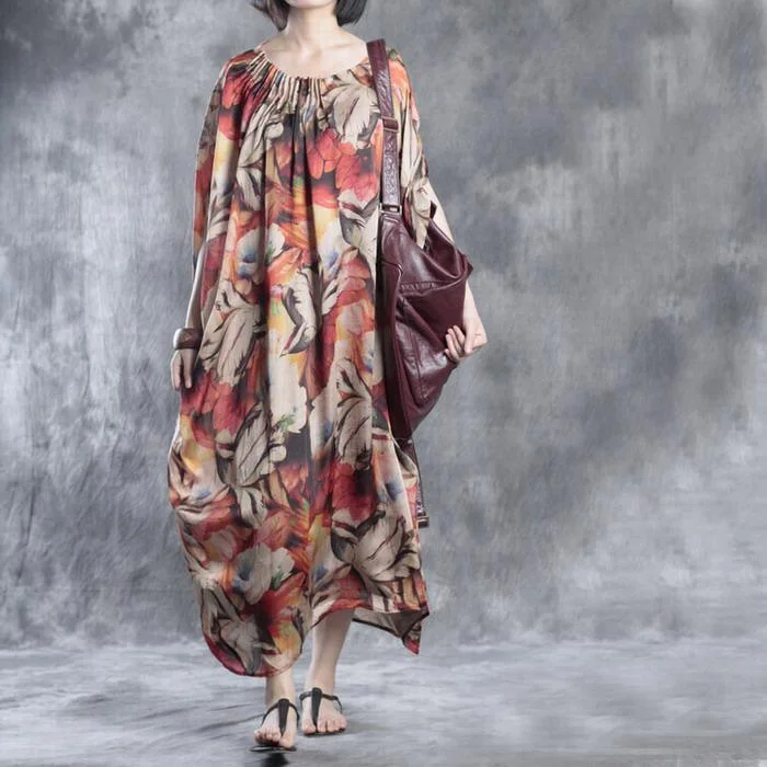 Unique floral maxi dress oversize dresses asymmetrical caftans