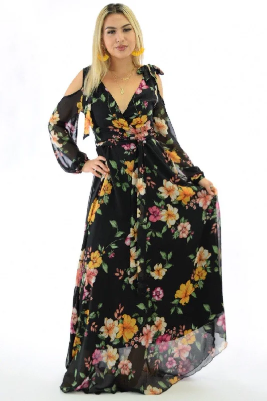 Angela, Floral print maxi dress