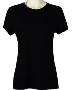 Ladies' Bamboo Crew Neck T-Shirt - AKWA Lace Blend Ribbed Blend Corduroy Blend